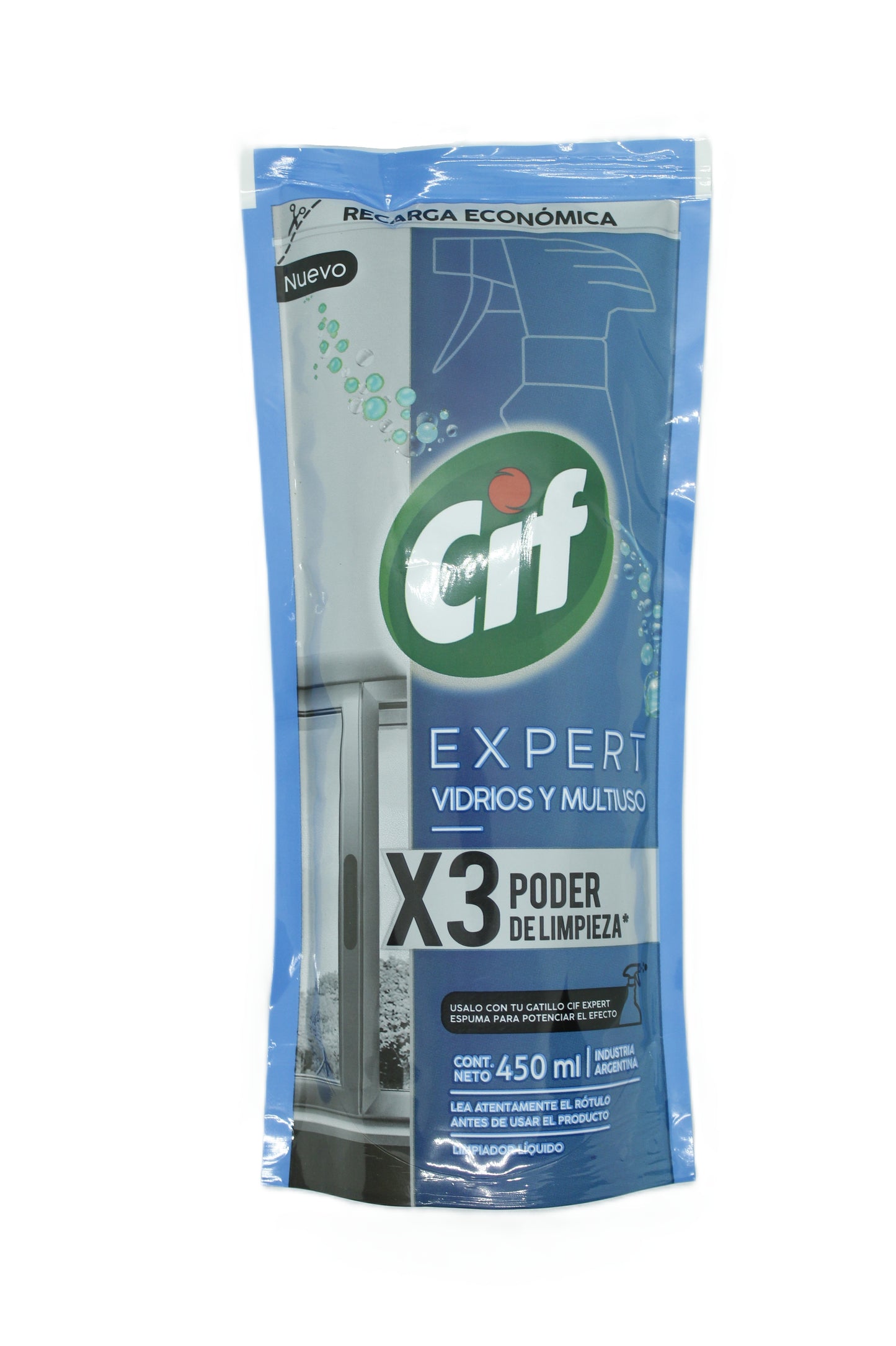 Recarga Económica Limpiavidrios CIF 450ml