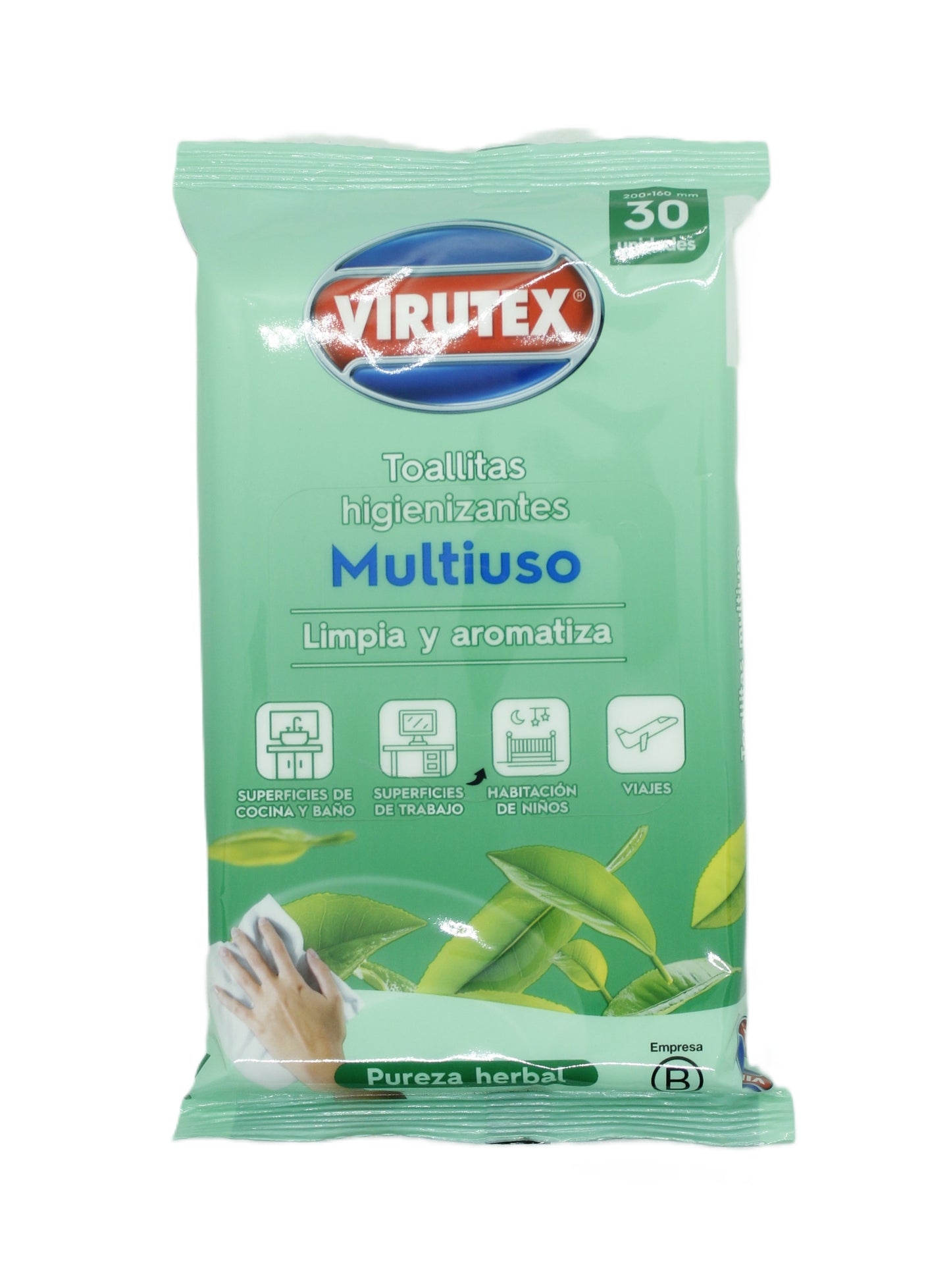 Toallitas Higienizantes Virutex Pureza Herbal 30 un