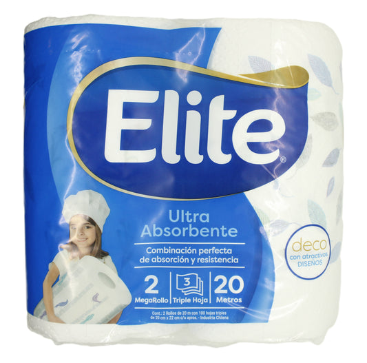 Toalla Absorvente Elite Deco 2 rollos 20m c/u