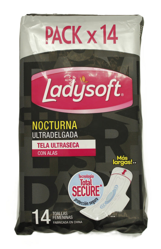 Toalla Higienica Ladysoft Nocturna Ultra Delgada 14 unidades