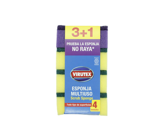 Pack Esponja Multiuso 3+1 Virutex